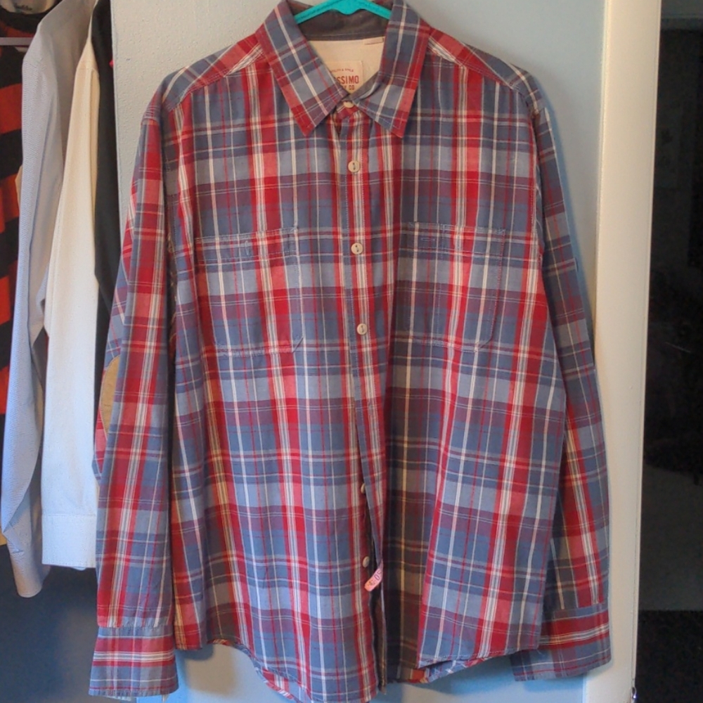 Red/Blue Plaid Button-Up by Mossimo